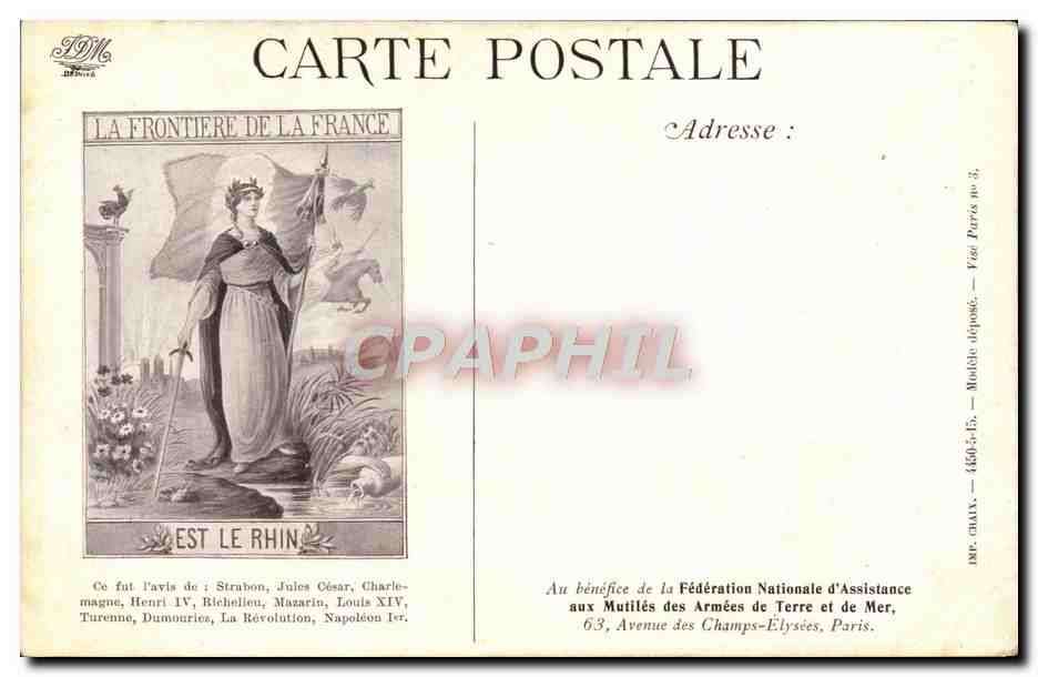 CPA La frontiere de la France est le Rhin Militaria 