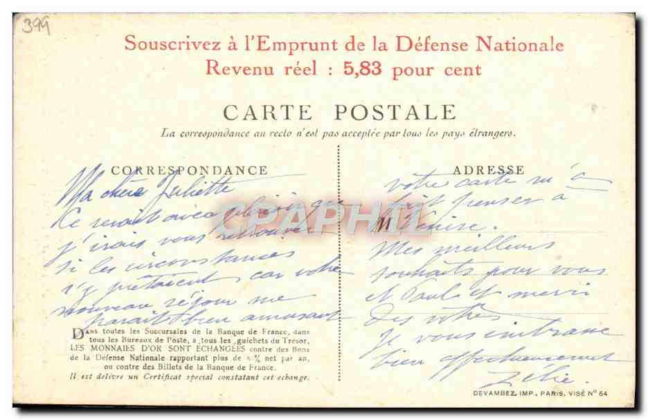 CPA Pour la France versez votre Or Coq Militaria — Rückseite