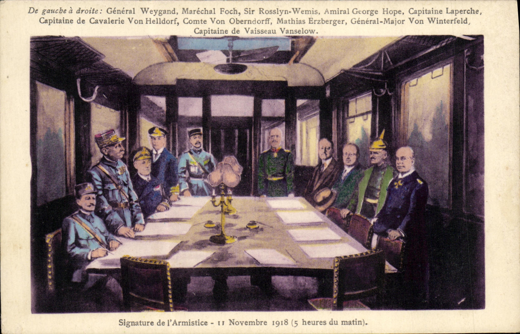 Signature de l'Armistice - 11 Novembre 1918 (5 heures du matin) — Éditeur non identifié