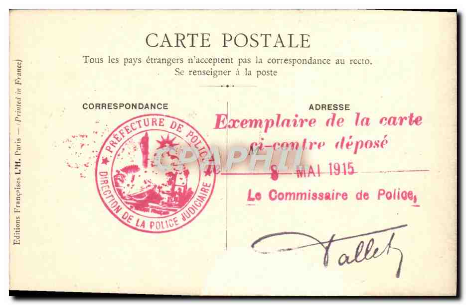 Schlacht von Steinbach-Cernay — Die Infanterie — Éditions L.H. Paris — Rückseite