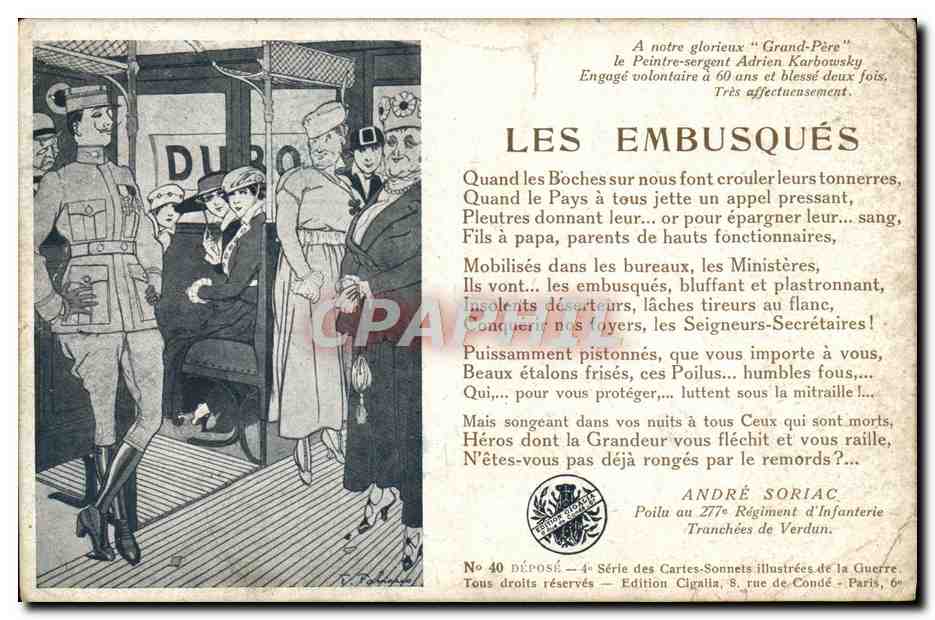 CPA Les embusques Militaria Train 