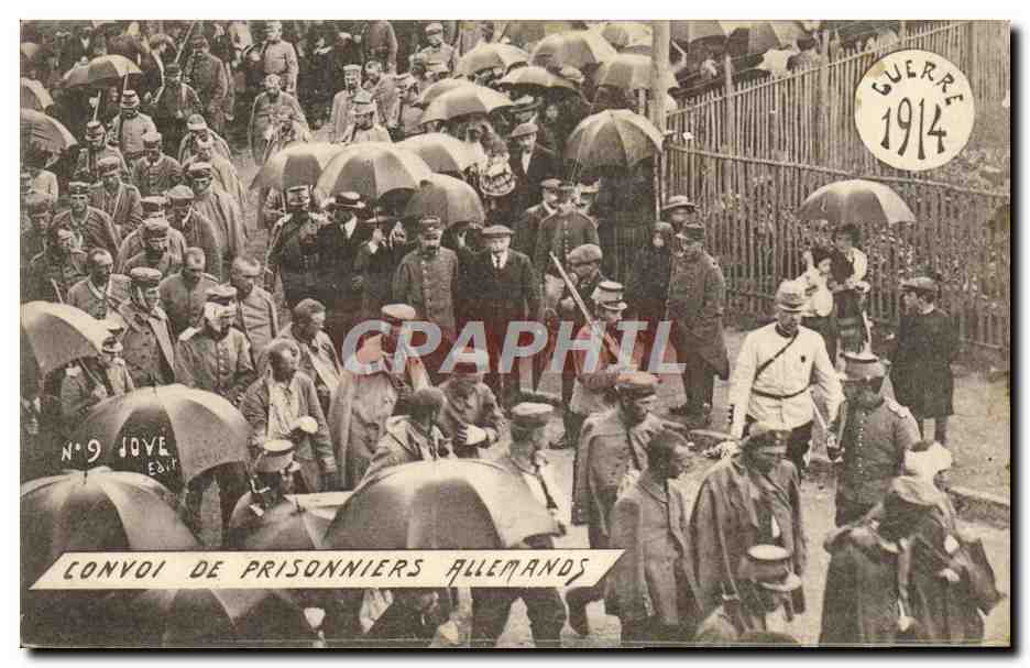 Convoi de prisonniers allemands — Guerre 1914 — Éditeur JOVE, N°9