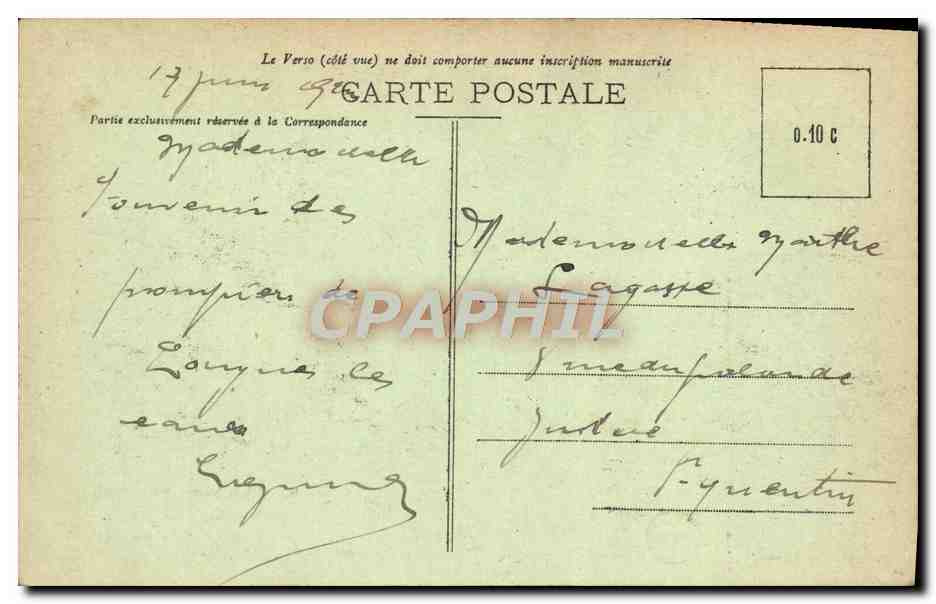 Accouchement anormal — scène humoristique avec vache et enfant — dessin de A. David — Verso