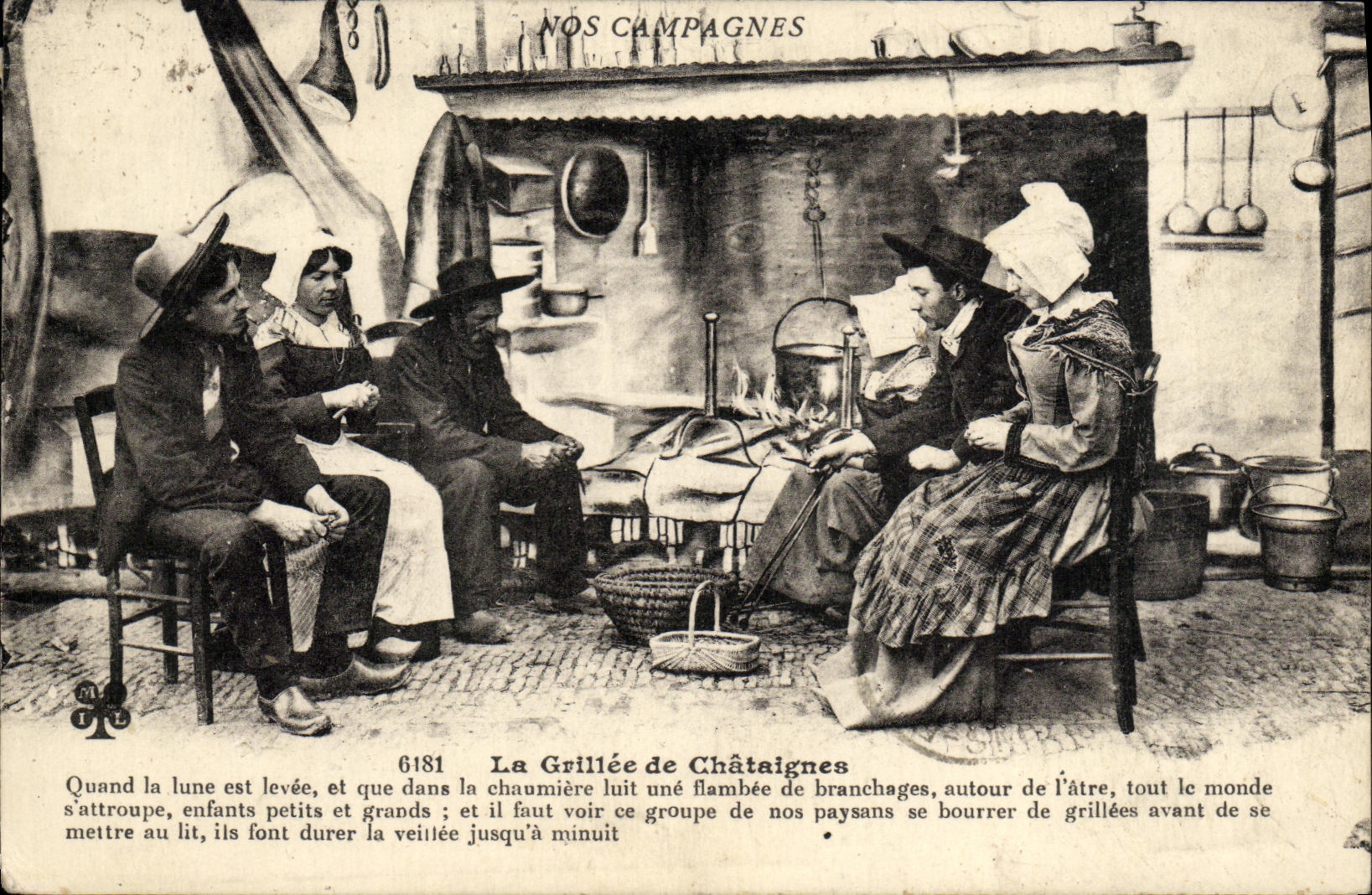 CPA La grilleee de chataignes Folklore 