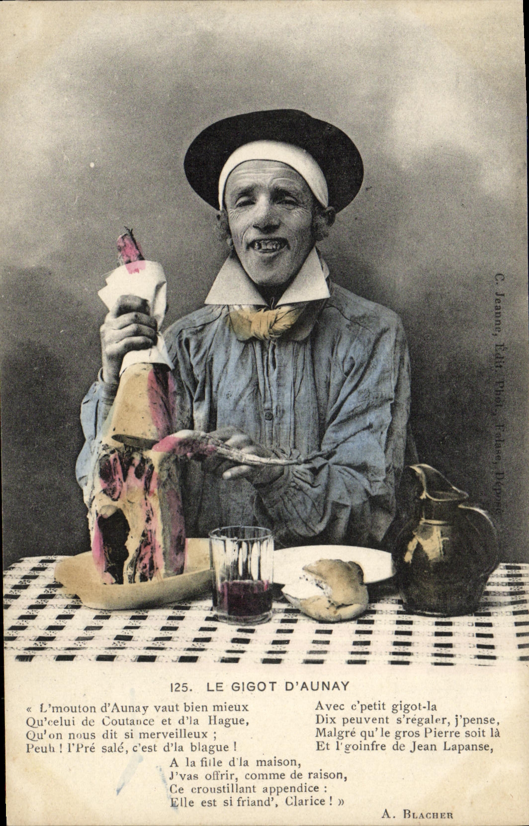 CPA Le gigot D'Aunay Folklore 