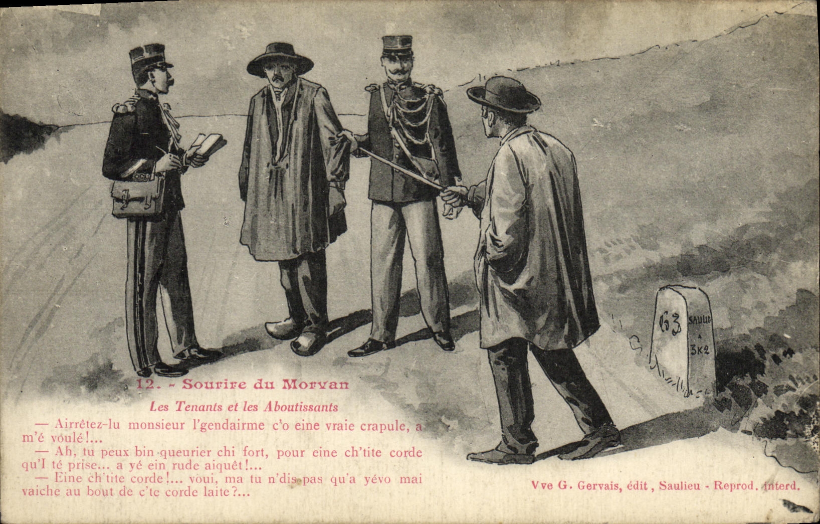 CPA Folklore Sourire du Morvan Les tenants et les aboutissants 