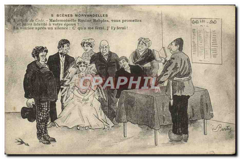 CPA Folklore Scenes morvandelles Mariage 