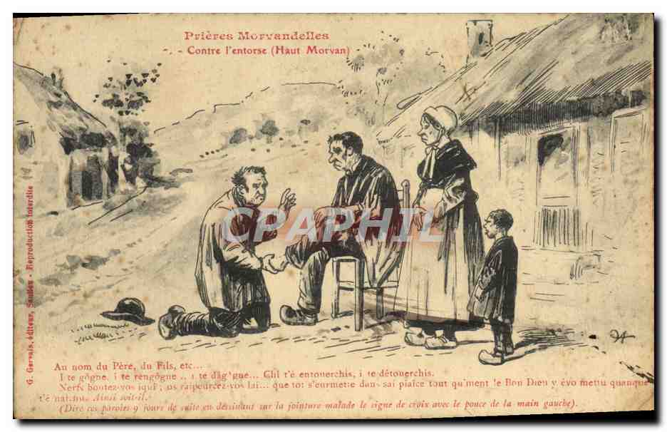 Prière Morvandelle — Contre l'entorse (Haut Morvan) — G. Gervais, éditeur, Saules