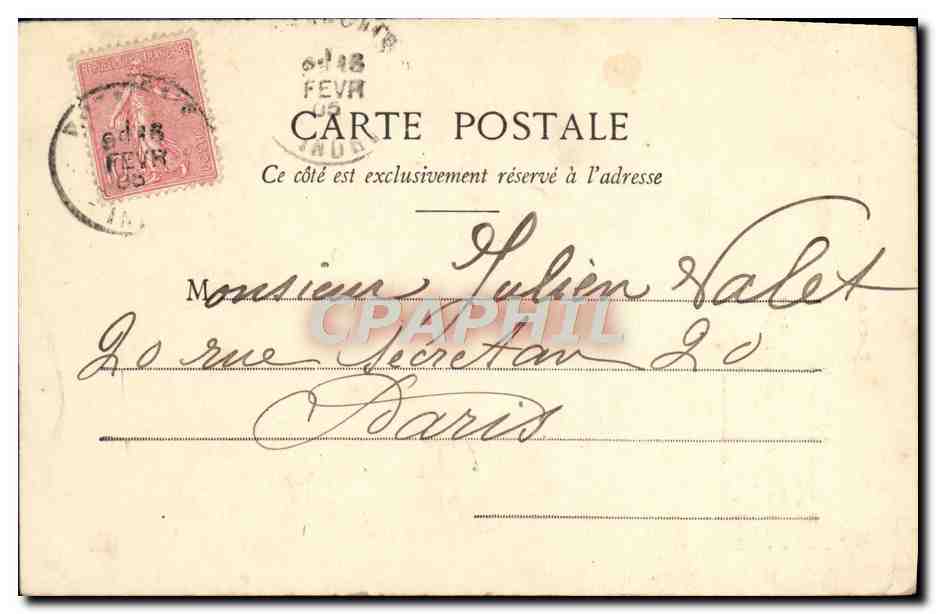 CPA Folklore Femme au panier  — Verso