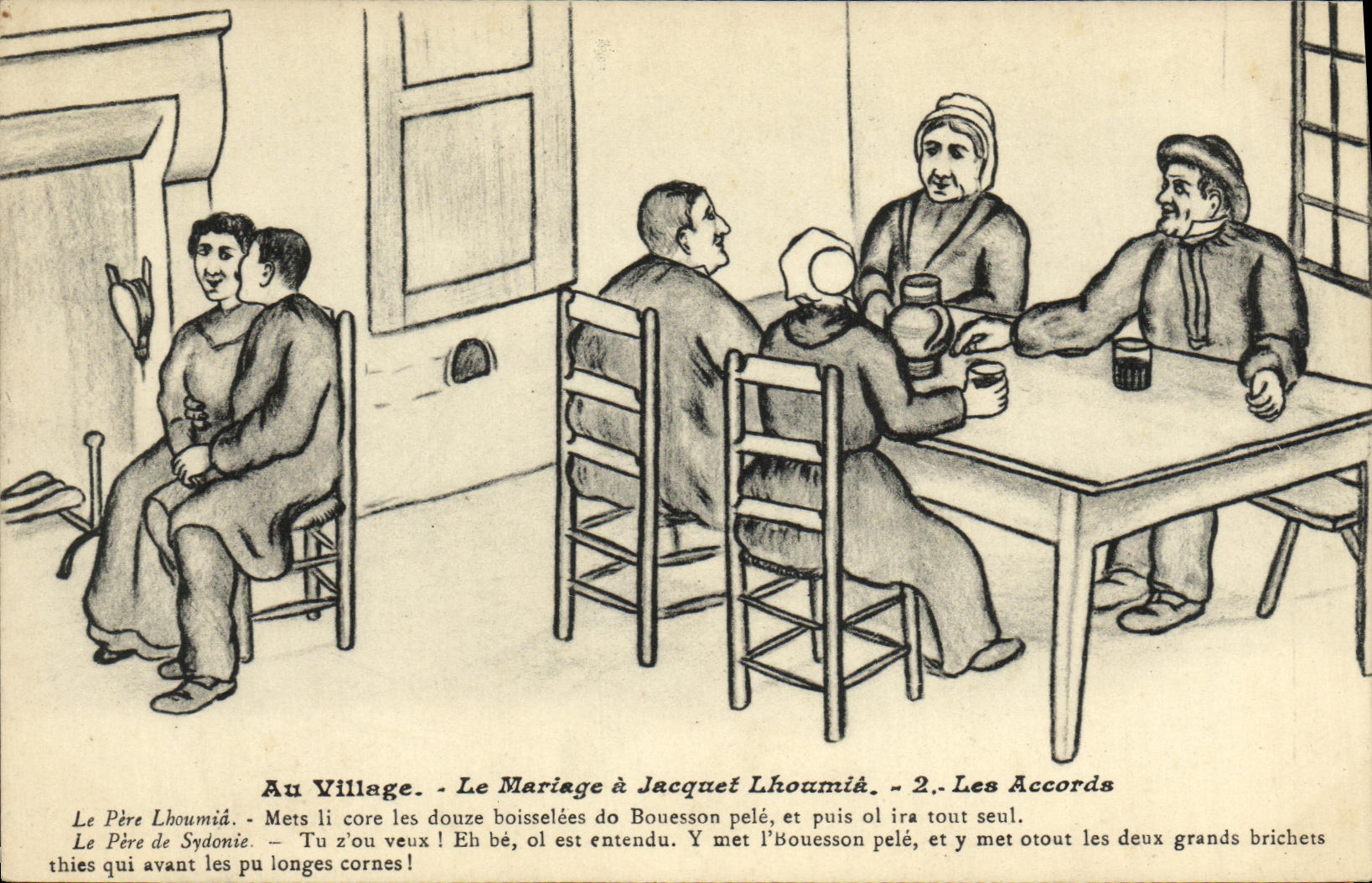 CPA Folklore Au village Le mariage a Jacquet Lhoumie Les accords 