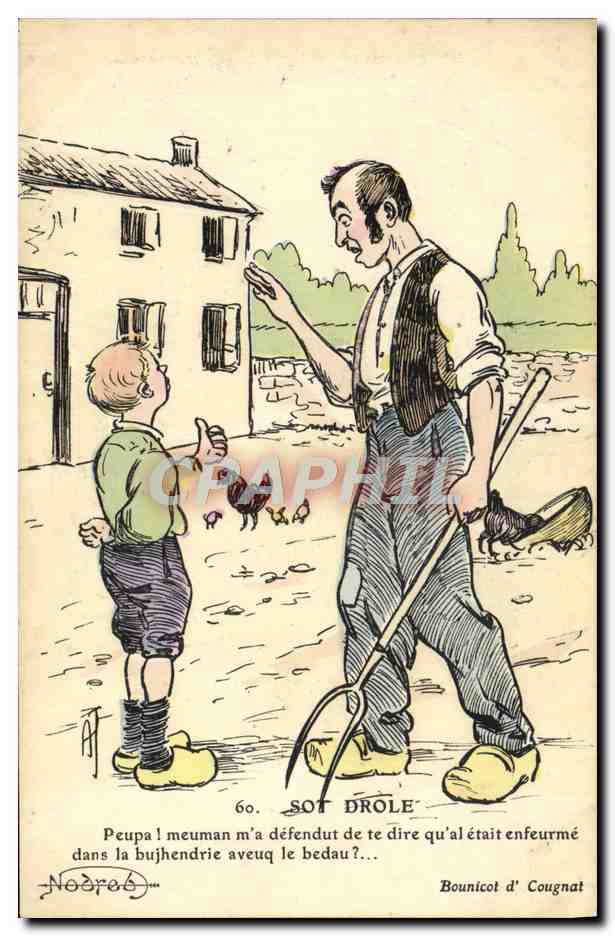 CPA Folklore Sot Drole 