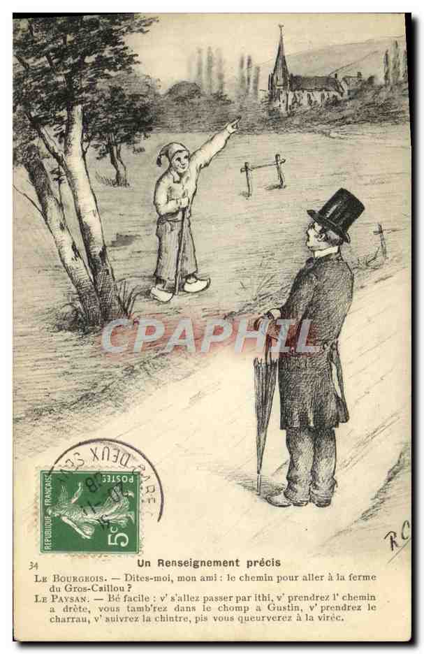CPA Un renseignement precis Folklore 