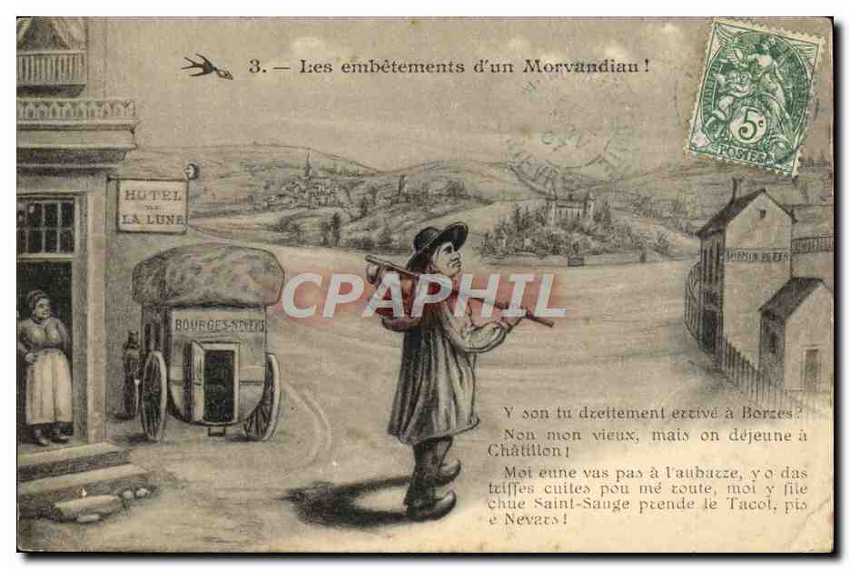 CPA Embetements d'un Morvandiau Folklore Hotel de la lune