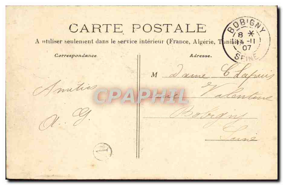CPA Embetements d'un Morvandiau Folklore Train Bourges — Verso