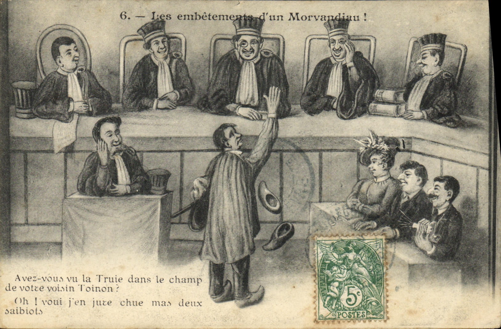 CPA Embetements d'un Morvandiau Folklore Juges Avocat Tribunal 