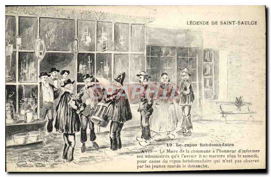 CPA Legende de St Saulge Le repos hebdomadaire 