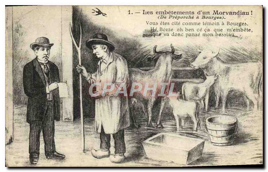 CPA Les embetements d'un Morvandiau De Preporche a Bourges Vaches