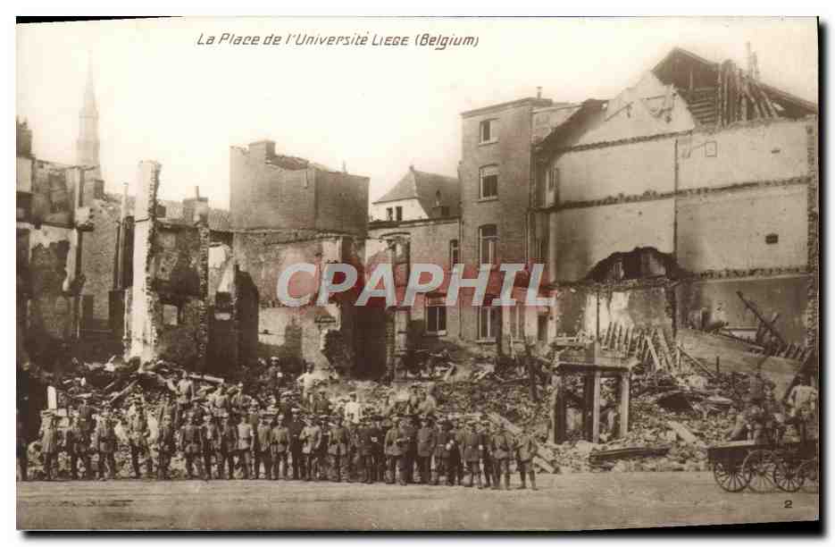 La Place de l'Université Liège (Belgium) — ruines après guerre — Édition Belaqua, Paris