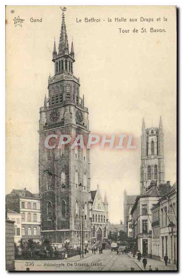 CPA Le Beffroi la Haille aux Draps et la Tour de St Bavon Gand 