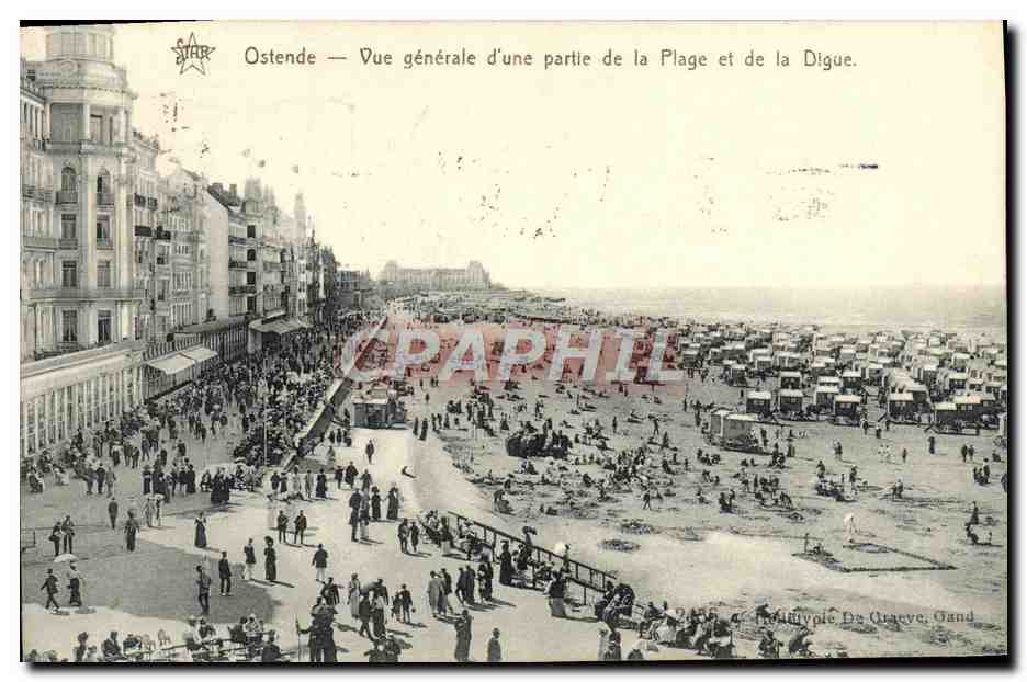 CPA Ostende Vue Generale d'une partie dela Plage et de la Digue