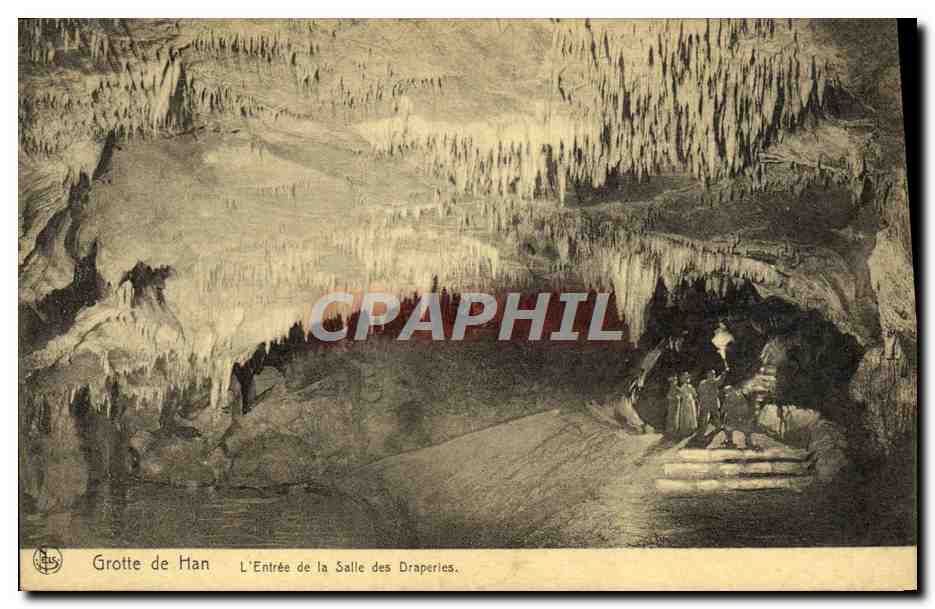 CPA Grotte de Han L'Entree de la Salle des Draperies