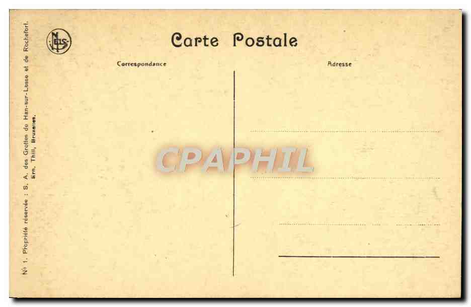 CPA Grotte de Han L'Entree de la Salle des Draperies — Rückseite