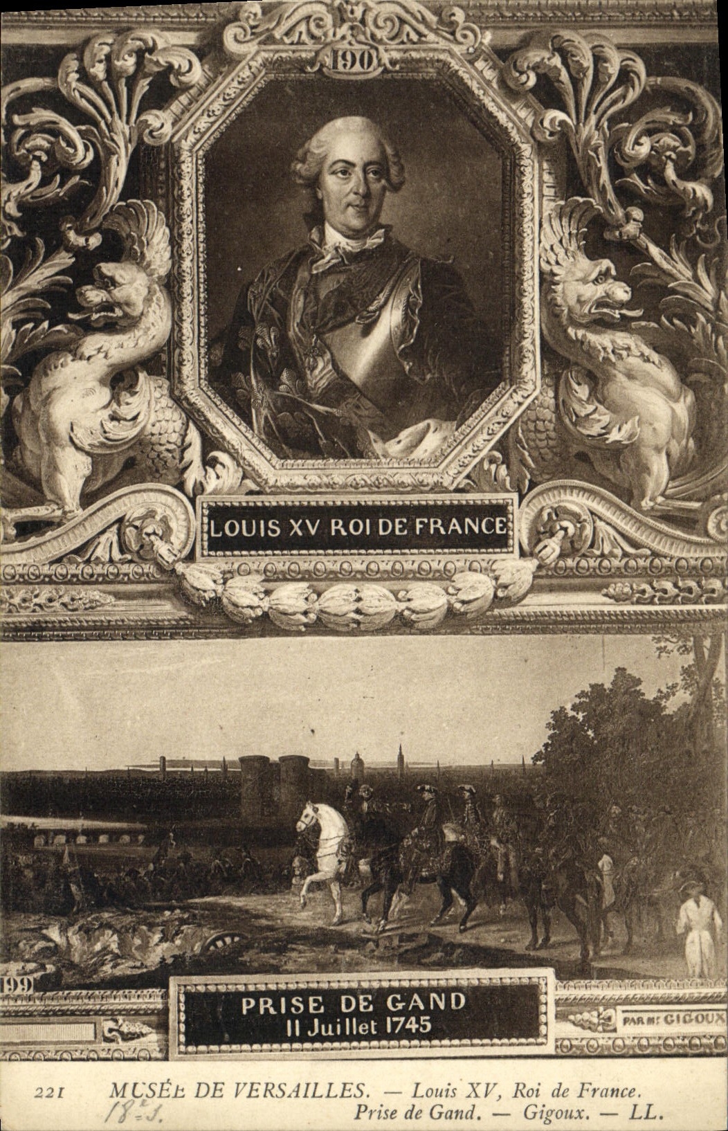 CPA Musee de Versailles Louis XV roi de Fracne Prise de Gand Gigoux