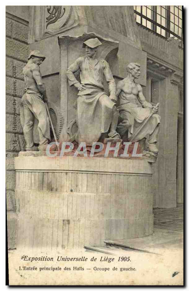 CPA Liege Exposition universelle 1905 entree principale des Halls Groupe de gauche 