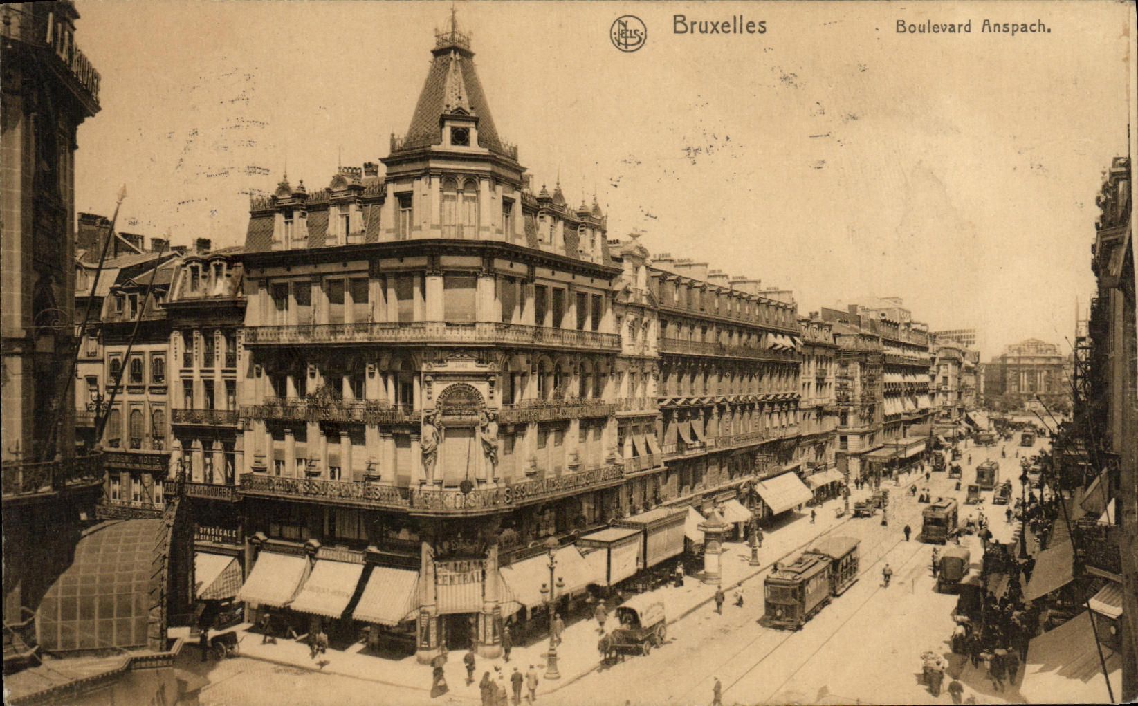 CPA Bruxelles Boulevard Anspach Tramway 