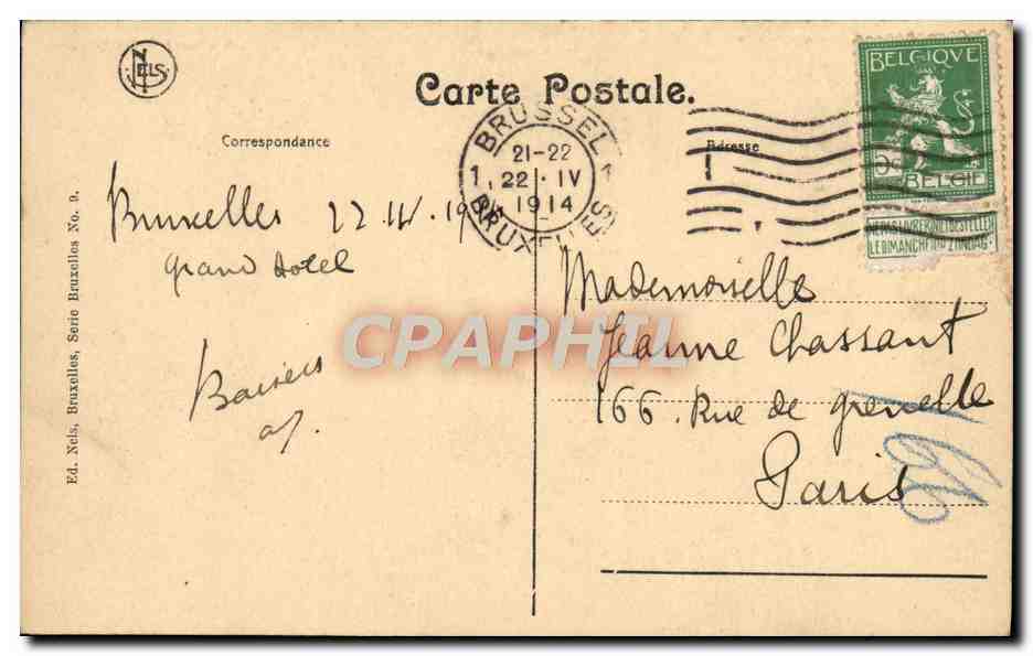 CPA Bruxelles Boulevard Anspach Tramway  — Verso