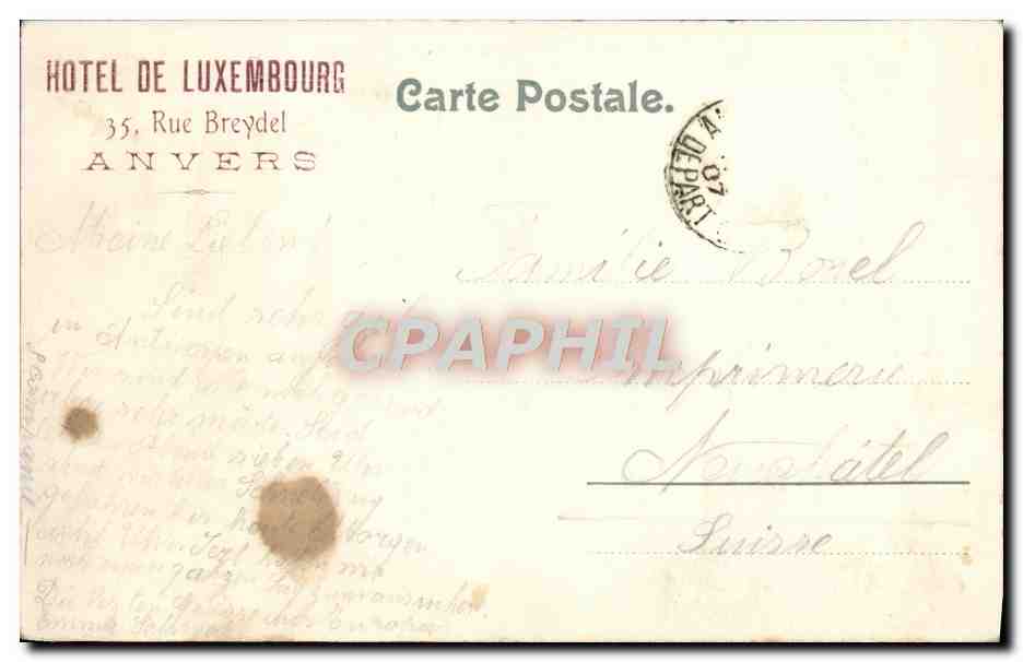 Le S.S. Kroonland de la « Red Star Line » — Anvers — éditeur anonyme, n° de série non visible — Verso