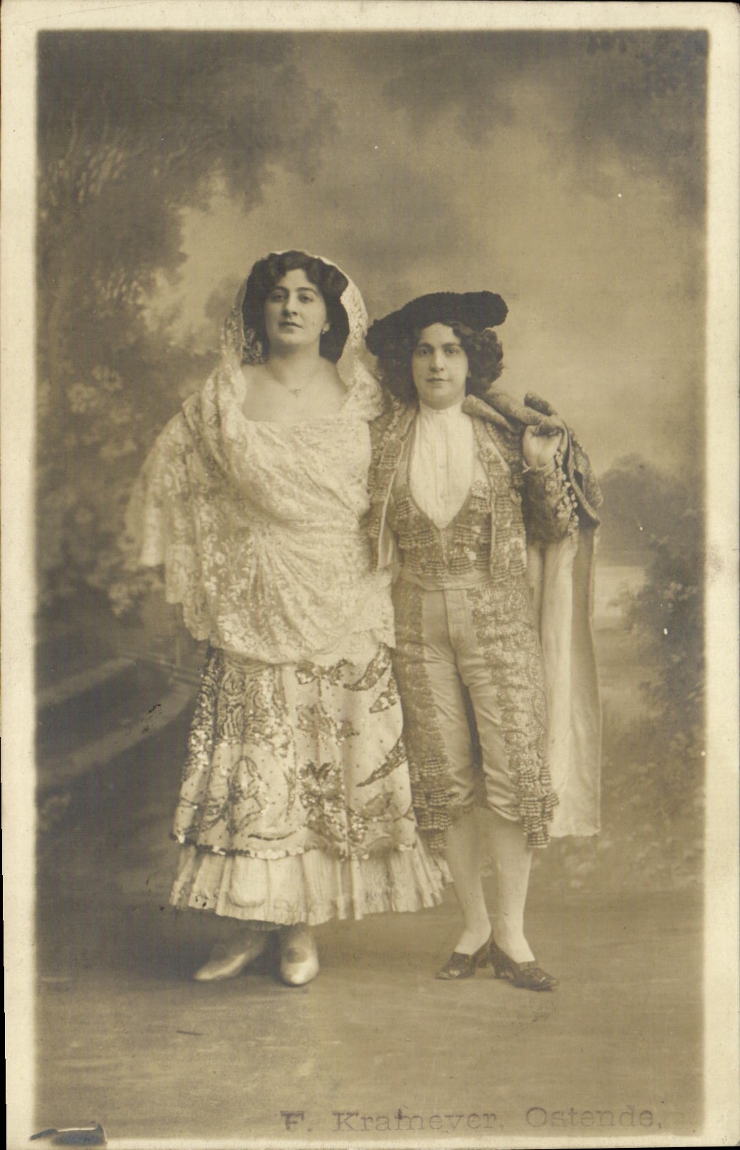 CARTE PHOTO Ostende Kramever Femmes Espagne