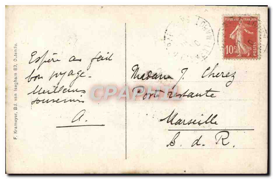 CARTE PHOTO Ostende Kramever Femmes Espagne — Verso