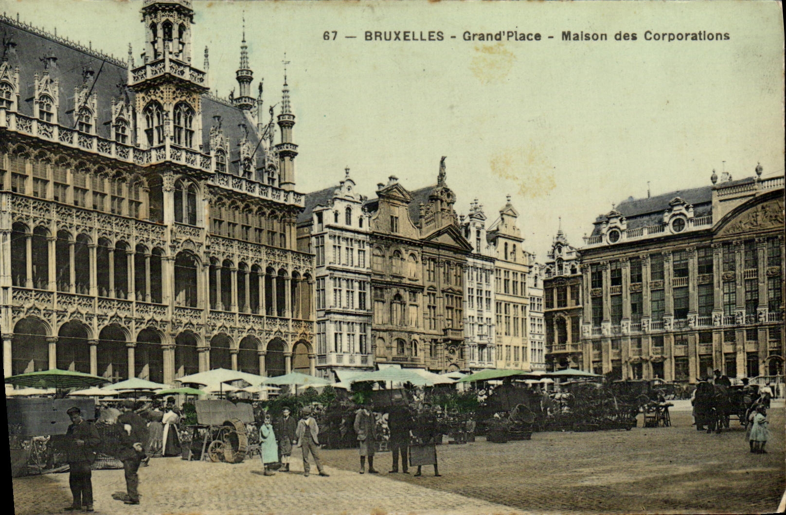 CPA Bruxelles Grand place Maison des corporations Marche 