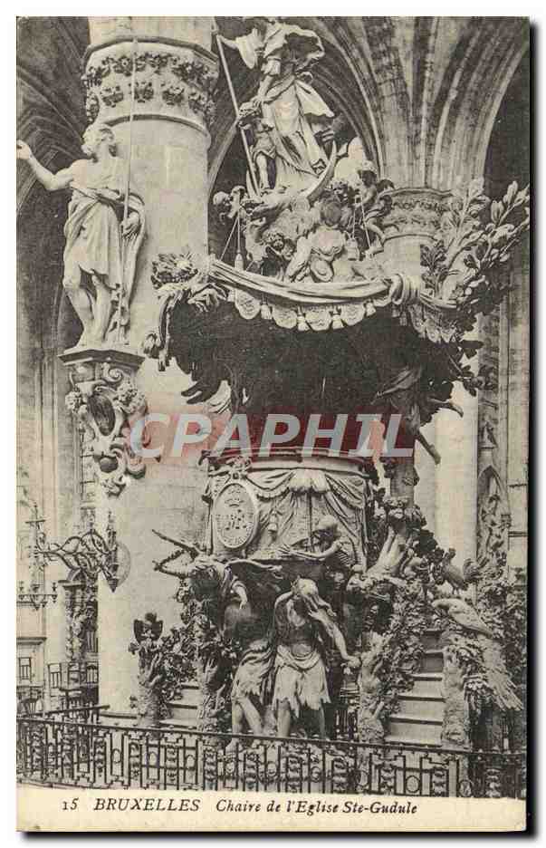 CPA Bruxelles Chaire de l'eglise Ste Gudule