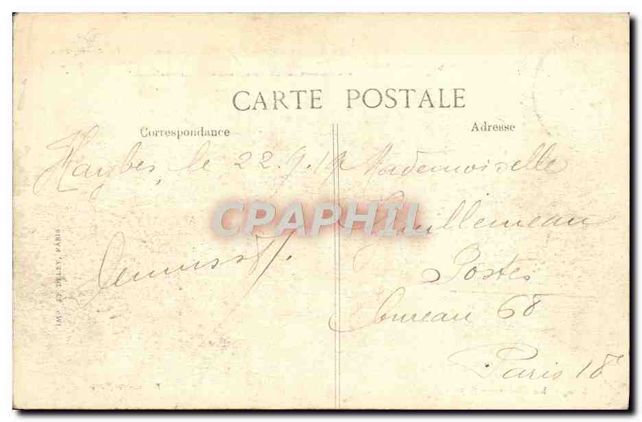 CPA Ruines de Haybes La grand rue Militaria  — Rückseite