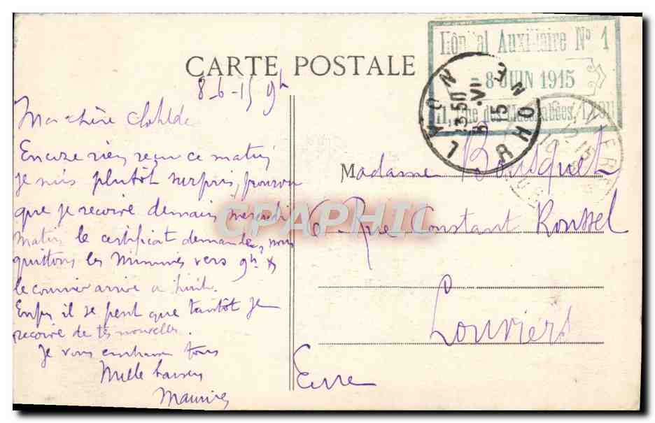 CPA Baionnette scie allemande tachee de sang provenant de Raon l'etape  — Rückseite