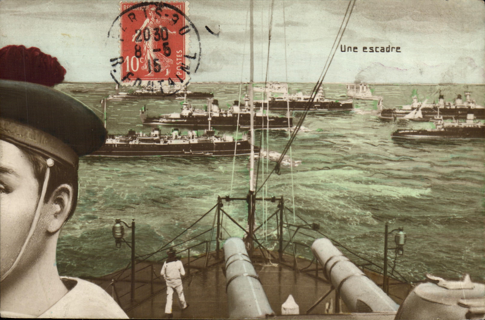CPA Militaria Marins Une escadre Bateaux 