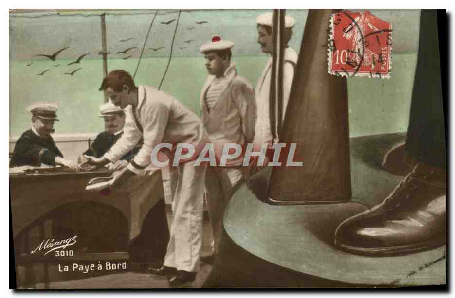 CPA Militaria Marins La paye a bord