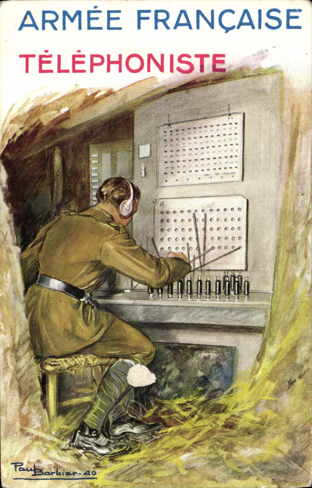 CPA Militaria Armee Francaise Telephoniste 