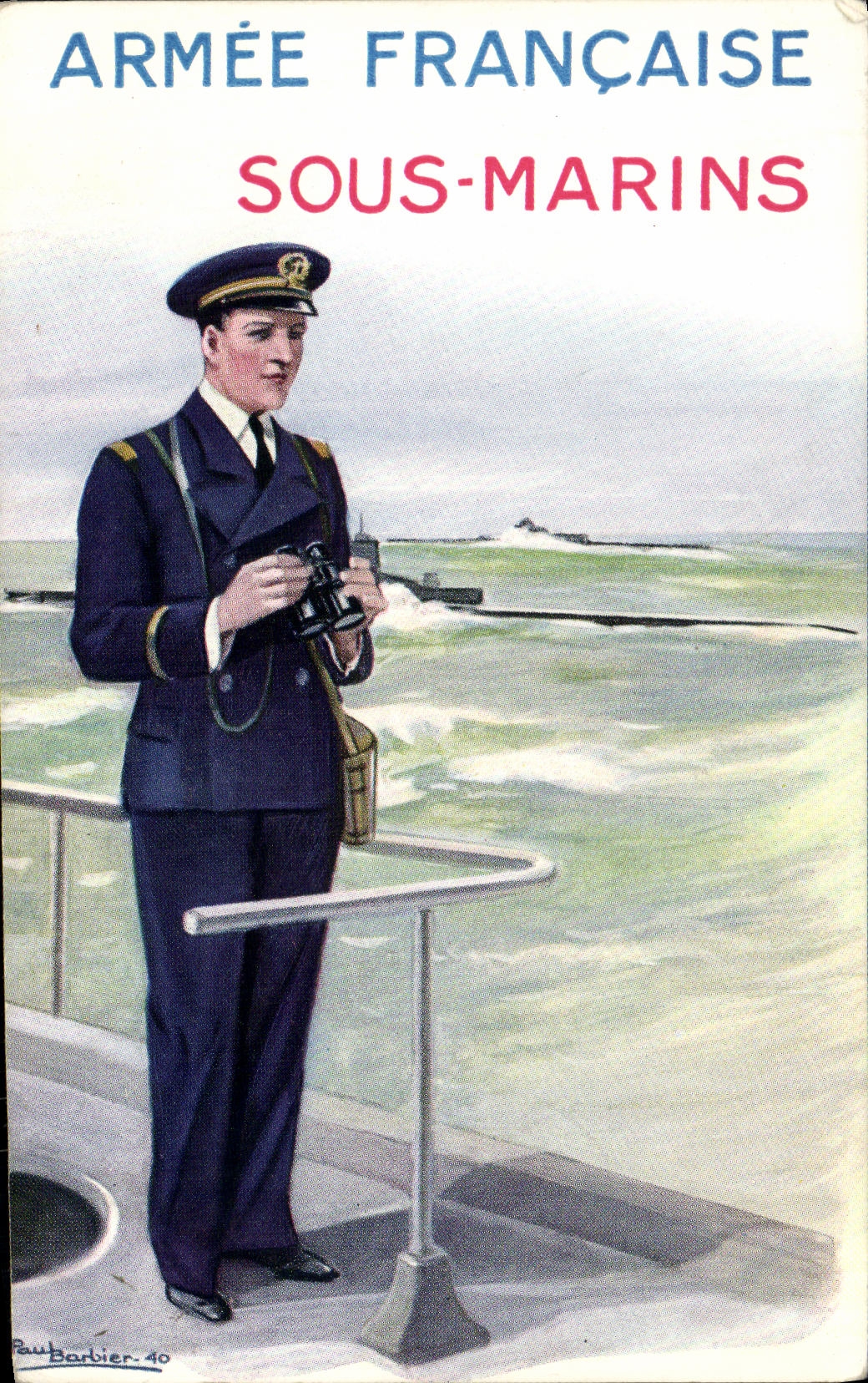 CPA Militaria Armee Francaise Sous marins 