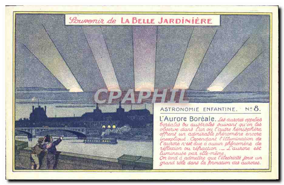 CPA Belle Jardiniere Astronomie enfantine Aurore boreale 
