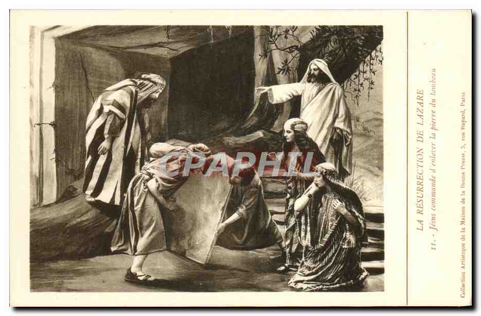 CPA Resurrection de Lazare Jesus commande d'enlever la pierre du tombeau 