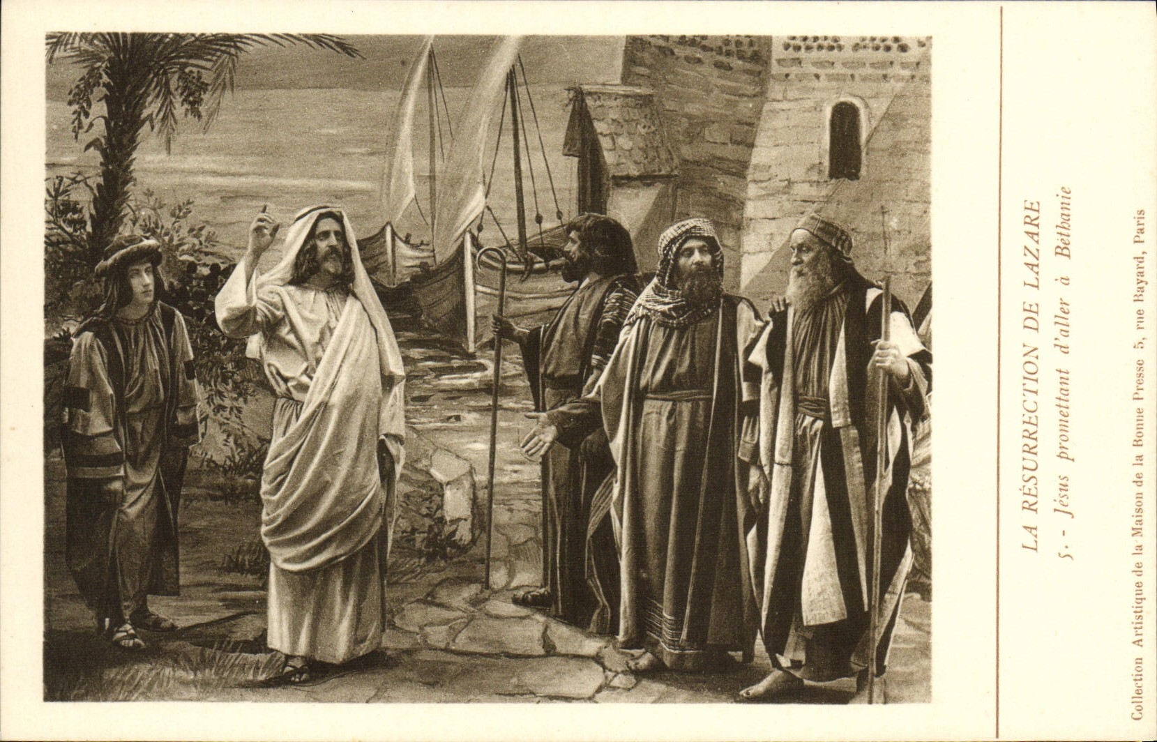 CPA Resurrection de Lazare Jesus promettant d'aller a Bethanie