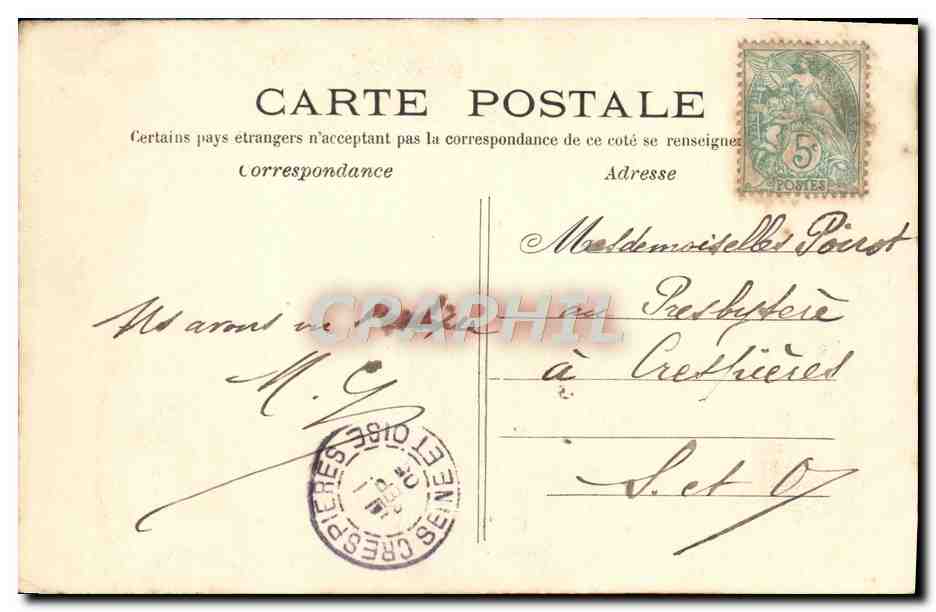 CPA Musee du Louvre Paris Greuze La cruche cassee — Verso
