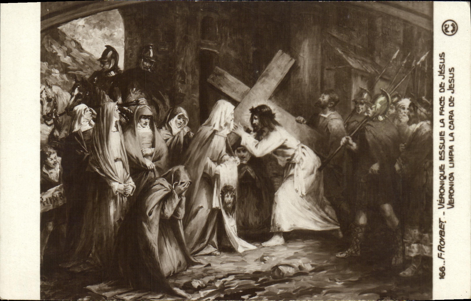CPA Roybet Veronique essuie la face de Jesus