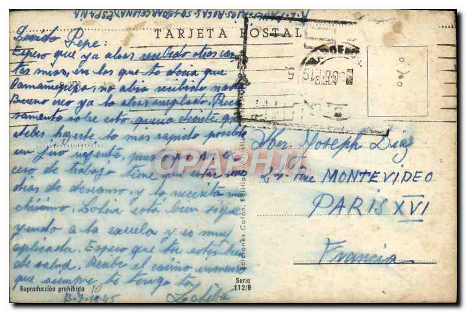 CPA Fantaisie Fleurs  — Verso