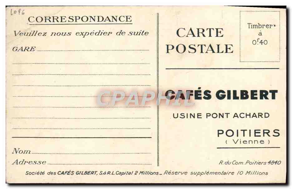 CPA Cafes Gilbert Train  — Back