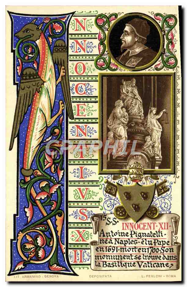 Papst Innocent XII — Antoine Pignatelli — Lit. Armanino - Genua