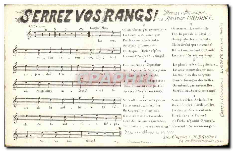 CPA Serrez vos rangs ! Aristide Bruant 